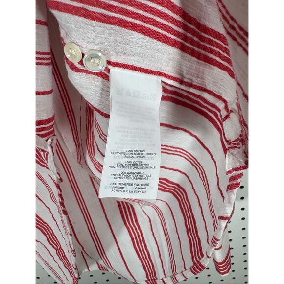 J.Crew candy cane stripe button down tunic top size 10 - Picture 5 of 6